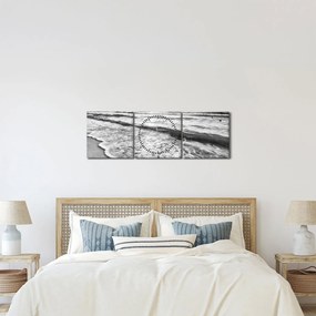 Kép - Naplemente a tengerparton (órával) (90x30 cm)