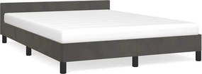 vidaXL sötétszürke bársony ágykeret matrac nélkül 140 x 190 cm