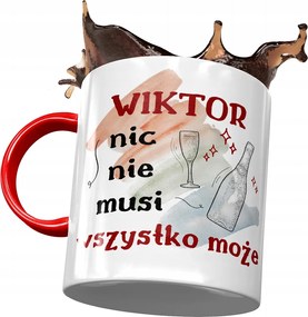 Piros Bögre Viktor Férj Kolléga Ajándék Nyomtatott Fotóval