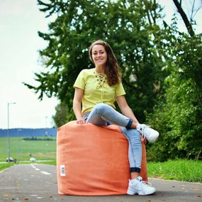 EMI Körte alakú narancssárga színű velúr babzsákfotel