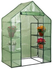 Mobil melegház polcokkal