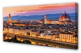 Canvas képek Olaszország Panorama éjszaka székesegyház 125x50 cm