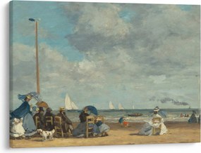 Kép - Eugène Boudin, Beach  at Trouville, reprodukciók (70x50 cm)