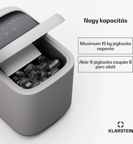 Klarstein SparkIce jégkocka készítő, 2 üzemmód, 1,5 l hideg víz, automatikus tisztítás, 15 kg/24 óra