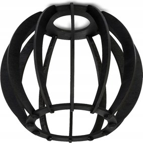 Fa lámpabúra fekete E27-es lámpákhoz Loft Gömb fa