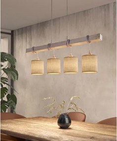 Brilagi - LED zsinóros csillár NUBILA 4xE27/60W/230V szürke/világosbarna