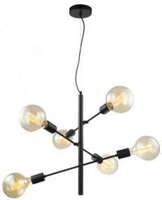 ITALUX MDM3582-6-BK MADALYN Glamour Csillár Fekete E27 IP20