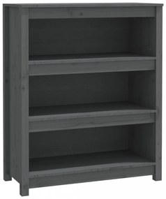 szürke tömör fenyőfa könyvszekrény 80x35x97 cm