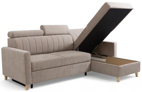 Vario sarokkinyitható kanapé, univerzális állású - bézs Wind 11 zsenília