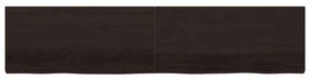 sötétbarna kezelt tömör tölgyfa asztallap 220x50x(2-6) cm