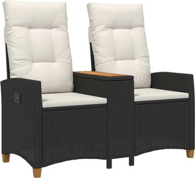 vidaXL Dönthető pad asztallal Fekete és krémfehér 126 x 65 x 112 cm