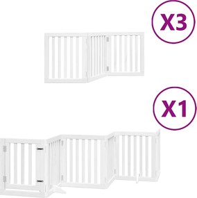 vidaXL fehér nyárfa 15 paneles összecsukható kutyakapu ajtóval 750 cm