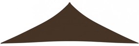 barna háromszögű oxford-szövet napvitorla 3,5 x 3,5 x 4,9 m