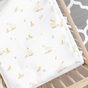 Goldea húsvéti gyermek pamut ágyneműhuzat kiságyba - kacsák 90 x 130 és 40 x 60 cm