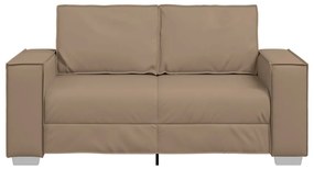 120 cm-es Loveseat Kanapé párnával Cappuccino Műbőr