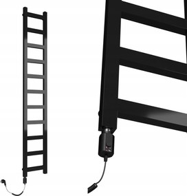 e-LAD 1650/250 Fekete Fényes Elektromos Fürdőszobai Radiátor 600W Fűtőpatron