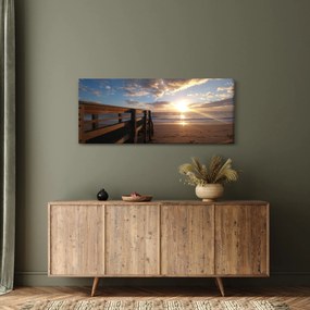 A móló, a strand és a tenger képe (120x50 cm)