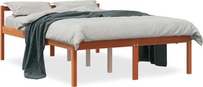 vidaXL viaszbarna tömör fenyőfa időseknek való ágy 120 x 200 cm