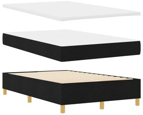 boxspring ágy matraccal fekete kicsi kétfős szövet