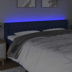 kék szövet LED-es fejtámla 203 x 16 x 78/88 cm