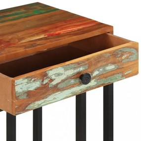 U-alakú tömör újrahasznosított fa kisasztal 45 x 30 x 61 cm