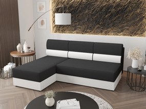 Sarok ülőgarnitúra Radiant L1 (fekete + fehér) (B). 1062199