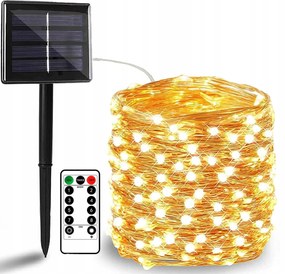 Napelemes kerti girland drót 200LED+ Távirányító