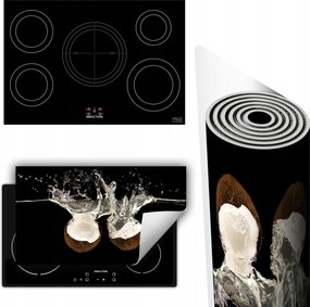 Vinil Tűzhelyvédő Szőnyeg Asztallap 90x52 fekete kókusz