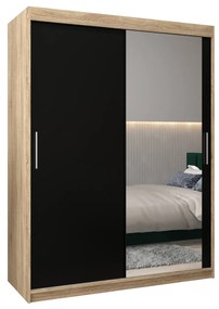 Ruhásszekrény 150 cm Toki 2 (szonoma tölgy + matt fekete). 1064997