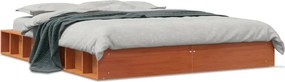 vidaXL viaszbarna tömör fenyőfa ágy matrac nélkül 120 x 200 cm