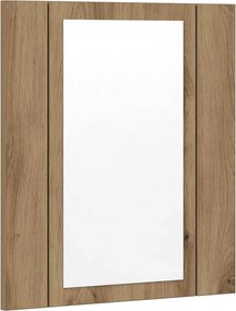 vidaXL kézműves tölgy szerelt fa tükrös szekrény LED-del 40x12x45 cm