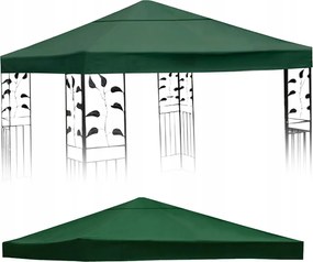 Tetőburkolat Kerti pavilon Pavilonburkolat 3x3m Sötétzöld