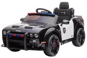 Elektromos Dodge Challenger rendőrautó 50W/4500 mAh fekete-fehér