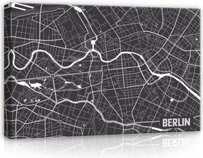 Vászonkép 60x40 Berlin térkép város alaprajz minimalizmus geometria vonalak utcák