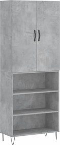 vidaXL betonszürke szerelt fa magasszekrény 69,5 x 34 x 180 cm