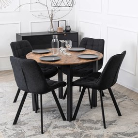 Stół TEO 100 cm Dąb Rustykalny/Czarny