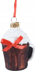 Üveggömb forró csokoládé, karácsonyi masnival