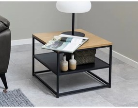 CORA dohányzóasztal tölgy/fekete színben