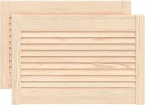 vidaXL 2 db tömör fenyőfa lamellás szekrényajtó 39,5 x 59,4 cm