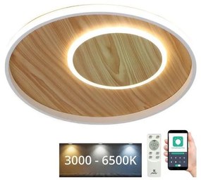 NEDES LED Dimmelhető mennyezeti lámpa LED/65W/230V 3000-6500K barna + távirányítás ND4051