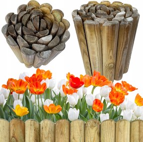 Rollborder 7x30x200 cm fa kerítés gyepszegély