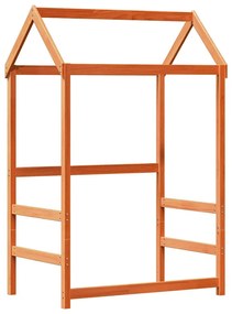 viaszbarna tömör fenyőfa ágy és pad szett tetővel 75 x 190 cm