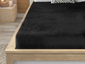 SOFT fekete mikroplüss lepedő 90x200 cm