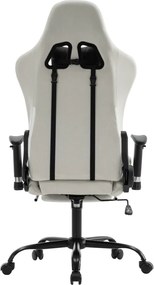 Irodai/gamer szék, fehér/fekete, teherbírás 150 kg, PAPIBAS