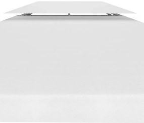 fehér kétszintes pavilon-tetőponyva 310 g/m² 4 x 3 m