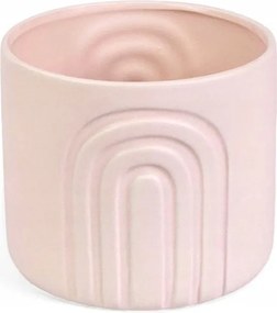 Kerámia kaspó fedél Porta mintás 15x18 matt rózsaszín