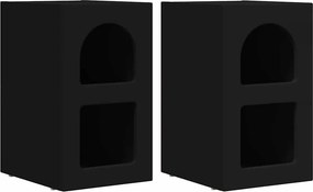 vidaXL Éjjeli asztal 2 pcs Fekete 29,5 x 33,5 x 50 cm Faanyag