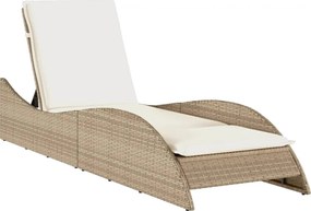 vidaXL bézs polyrattan napozóágy párnával 60x205x73 cm