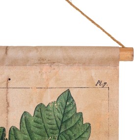 Hazelnut Leaf Fali dekoráció, Creaciones Meng, lenvászon/kínai fenyőfa, 44x73 cm