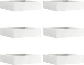 vidaXL Fűszegélyezés 6 pcs Fehér 50 x 50 x 13 cm Acél